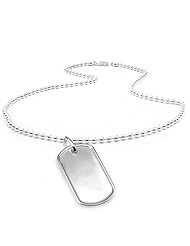 Bling Jewelry Small 1.25in Classic Sterling Silver Dog Tag Pendant