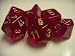 Chessex Dice: Polyhedral 7-Die Borealis Dice Set - MAGENTA with/GOLD - NEW