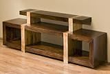 Berkeley Media Entertainment Shelf Stand- Solid Chunky Wood Contermporary style