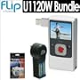 Flip Video Ultra U1120W 120 Minute Digital Pocket Camcorder in White + Accessory Kit