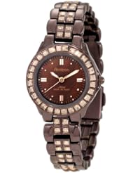 Armitron Womens 75/3689BMIB Swarovski Crystal Accented Brown Ion-Plated Bracelet Watch