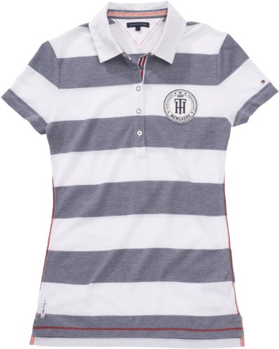 Tommy Hilfiger Damen JACEY STP POLO SS 1M87610854, Gr. LG (CORE NAVY/ CLASSIC WHITE 475) Preisvergleich
