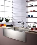 Kraus 16 gauge 33 Stainless Steel Farmhouse Kitchen Sink with Satin Nickel Faucet and Dispenser - KHF200-33-KPF2210-KSD30SN