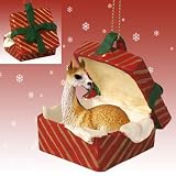 Llama Red Gift Box Christmas Ornament