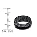 9MM Men's Black Titanium Wedding Band Ring with Double Row Black Cubic Zirconia, Comfort Fit