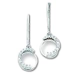 14k White Gold Diamond Journey Earrings