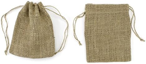 Alpenglow Supply Co. Burlap Bags with Natural Jute Drawstring - 12 5.5" x 6.5" Large Natural Pouches - for Party Favors, Weddings, and Showers, 5.5x6.5 Inch