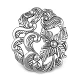 Carolyn Pollack Sterling Silver Floral Leaf Motif Brooch Pin