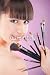 Wallmonkeys Peel and Stick Wall Decals - Pretty Woman Holding Set of Make up Brushes - Removable Graphic