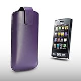 LG GM360 VIEWTY SNAP PURPLE PU LEATHER POCKET POUCH COVER CASE