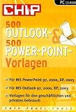 500 Outlook- & 500 PowerPoint-Vorlagen, CD-ROM Fuer MS PowerPoint/Outlook 97, 2000, XP, 2003. Fuer Windows 98/ME/2000/XP