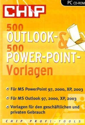 500 Outlook- & 500 PowerPoint-Vorlagen, CD-ROM Für MS PowerPoint/Outlook 97, 2000, XP, 2003. Für Windows 98/ME/2000/XP