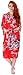 Simplicity Luxurious Kimono Robe in Silky Peacock Floral Print.Pockets, Red