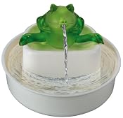 Amazon.com: Cats Rule Frog Watering Hole Water Fountain, White and Green: Pet Supplies