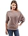 PattyBoutik Women's One Shoulder Batwing Ribbed Sweater