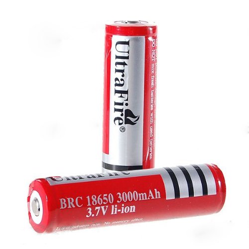 UltraFire X 2-18650 3000mAh Rechargeable Battery 3.7V Red