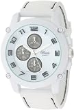 Breda Men's 8135-white Colton White Bezel Black Accented Silicone Band Watch