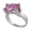 Sterling Silver Oval Cut CZ Ring in Prong Setting