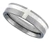 Surgical Steel 1/4 (6mm) Satin Finished Flat Band W/ Silver Inlay