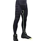 メディカルサポート メンズ 機能性インナー 加圧スパッツ 基礎代謝アップ ロングスパッツ ブラック/グリーン L シャルル・ド・ゴール