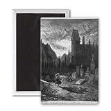 The Wandering Jew in the cemetery, engraved.. - 3x2 inch Fridge Magnet - large magnetic button - Magnet