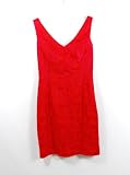 Beth Bowley womens spiral embroidered red/pink v neck dress 4
