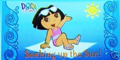 Dora the Explorer Sunbathing Printed Velour Beach Towel