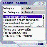 Survival Phrases English-Italian for Palm Hi-Res downloadable Software