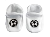 White Baby Crib Shoe with Soccer Balls