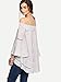 SheIn Women's Off The Shoulder Bell Sleeve Striped Blouse - White Large