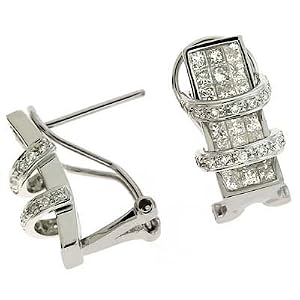 14k White 1.9 Ct Diamond Earrings - JewelryWeb
