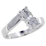 Sterling Silver Emerald Cut Cz Wrap Promise Ring