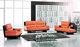 New 3pc Contemporary Leather Sectional Sofa #AM-L710-A-YELLOW