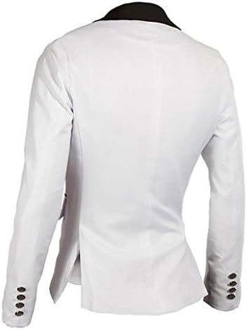 Chantye Men's One Button White Suit Blazer Coats