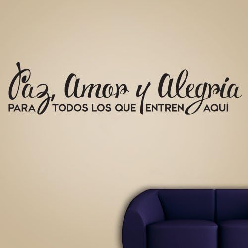 WBSL000016_72 Paz Amor Alegria 72 Inch Quote Vinyl Wall Decal