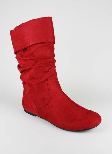 Suede Cuff Slouchy Boot