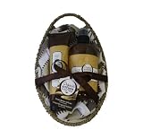 Upper Canada Soap & Candle Organic Kitchen Bread Basket and Cotton Tea Towel Gift Set with Dish Soap and Intensive Hand Repair, Nutmeg Ginger Scent