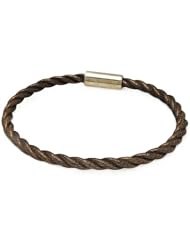 Antique Gold Plated Sterling Silver Italian Rope Band Bracelet Length 7.5 " Width 4mm Lock Magnetic