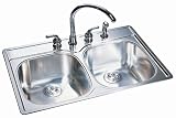 Kindred 9-1/2-Inch Deep Stainless Steel Double Bowl Kitchen Sink #DSK954-18