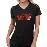NHL Touch by Alyssa Milano New Jersey Devils Ladies Charcoal V-neck Tri-Blend T-shirt (Medium)