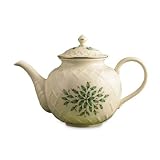 Lenox Holiday Gold-Banded Carved Teapot
