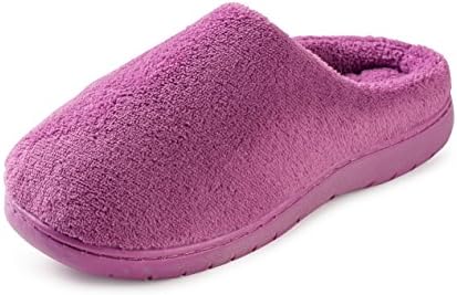 BEYOND GIRLS Girls Terry Clog House Slippers In Fun Solid Colors (DarkPRple) 13-1