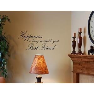 HAPPINESS IS BEING MARRIED TO YOUR BEST FRIEND Vinyl wall quotes and sayings home art decal decor