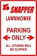 SNAPPER PARKING sign * street lawn mower
