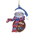 Kansas Jayhawks 2.5 Striped Acrylic Basketball Snowman Holiday Ornament - NCAA College Athletics