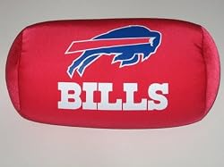 BUFFALO BILLS Soft Spandex Beaded BOLSTER PILLOW (12 inches x 6 1/2 inches)