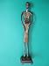 Brass Statue Antique Look African Tribal Lady Standing