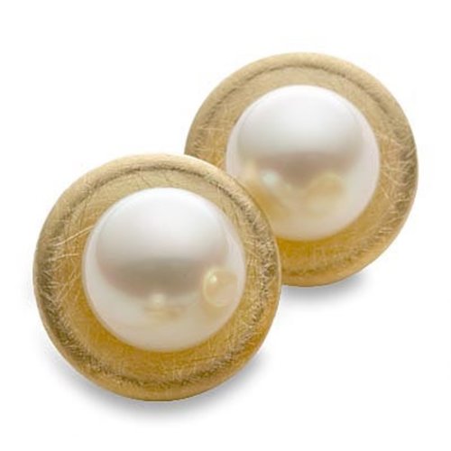 18K Yellow Gold Paspaley South Sea Cultured Fine Full Button Pearl Earrings – 13.00mm