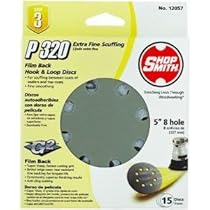 ALI INDUSTRIES 12057 8 Hole 320 25 CT Grit Disc, 5-Inch, 15-Pack
