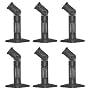 6 Black Universal Satellite Speaker Mounts / Brackets for Walls and Ceilings